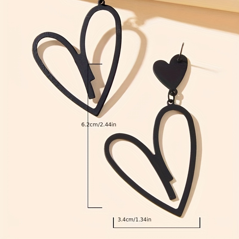 Vintage Gothic Heart Alloy Earrings Stainless Steel Ear Needle